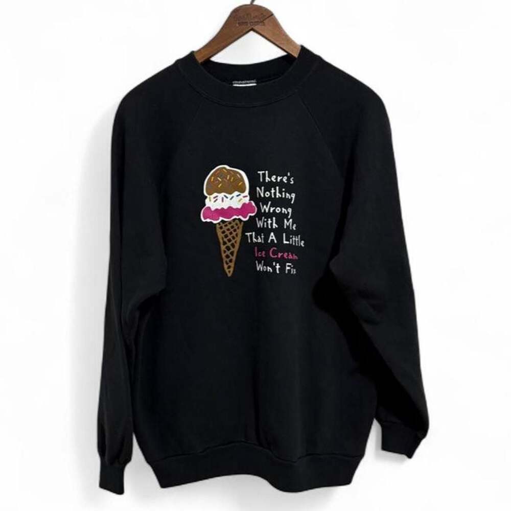 Vintage Hanes Her Way Funny Ice Cream Graphic Sweatshirt XL